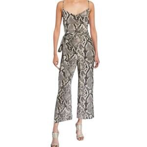 L'AGENCE Jaelyn Size 2 100% Silk Camisole Jumpsuit Blue Black Houndstooth NWT